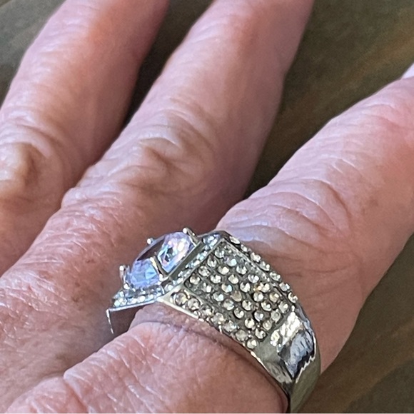 Bling Ring Cubic Zirconia Iced Out Glamorous Solitaire, Women’s Ring, Sz 6 - Picture 10 of 14